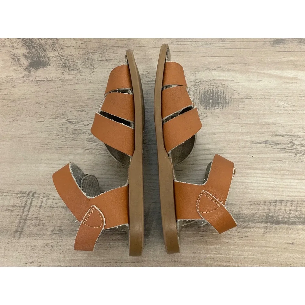 Weestep Strappy Sandals Classic Toddler Unisex 7 Brown Leather Buckle Shoes